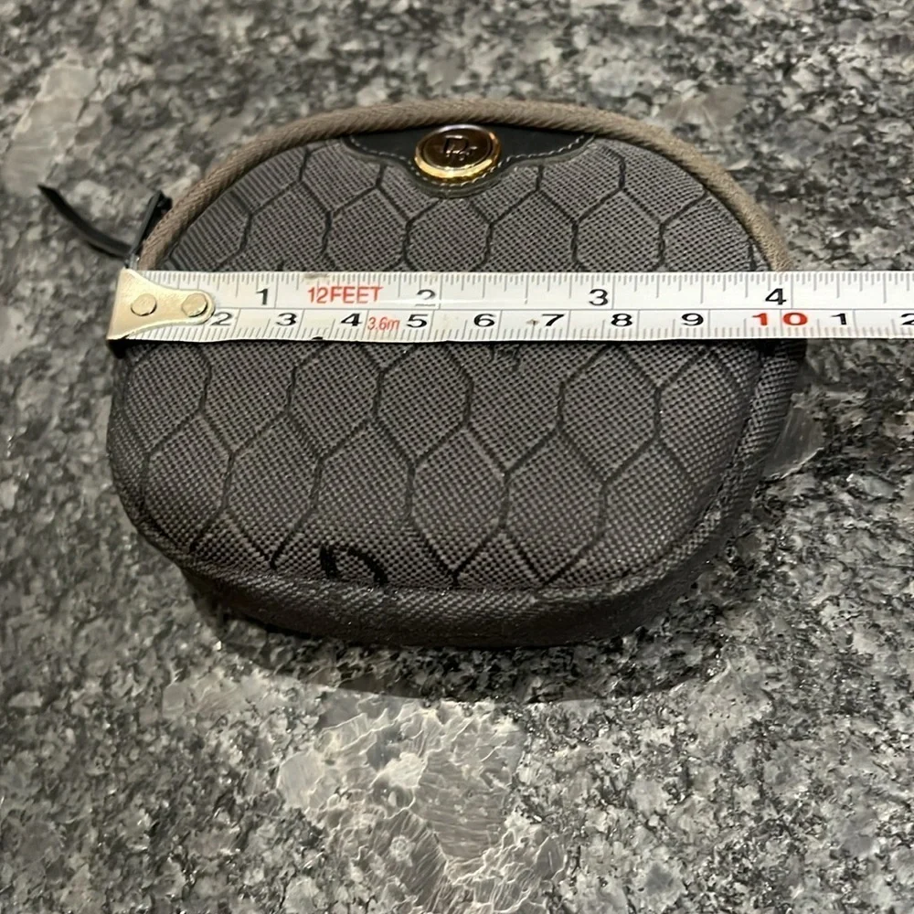 Christian Dior Charcoal Gray Small Zip Around Pouch Wallet